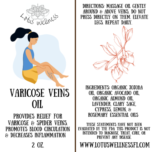 PRE-ORDER Varicose Veins Oil – Lotus Wellness